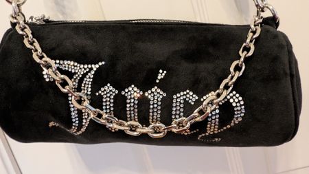Juicy Couture Handtasche Schwarz Samtig Strass Super Zustand