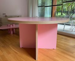Runder Esstisch von HK Living in PINK, 130 cm