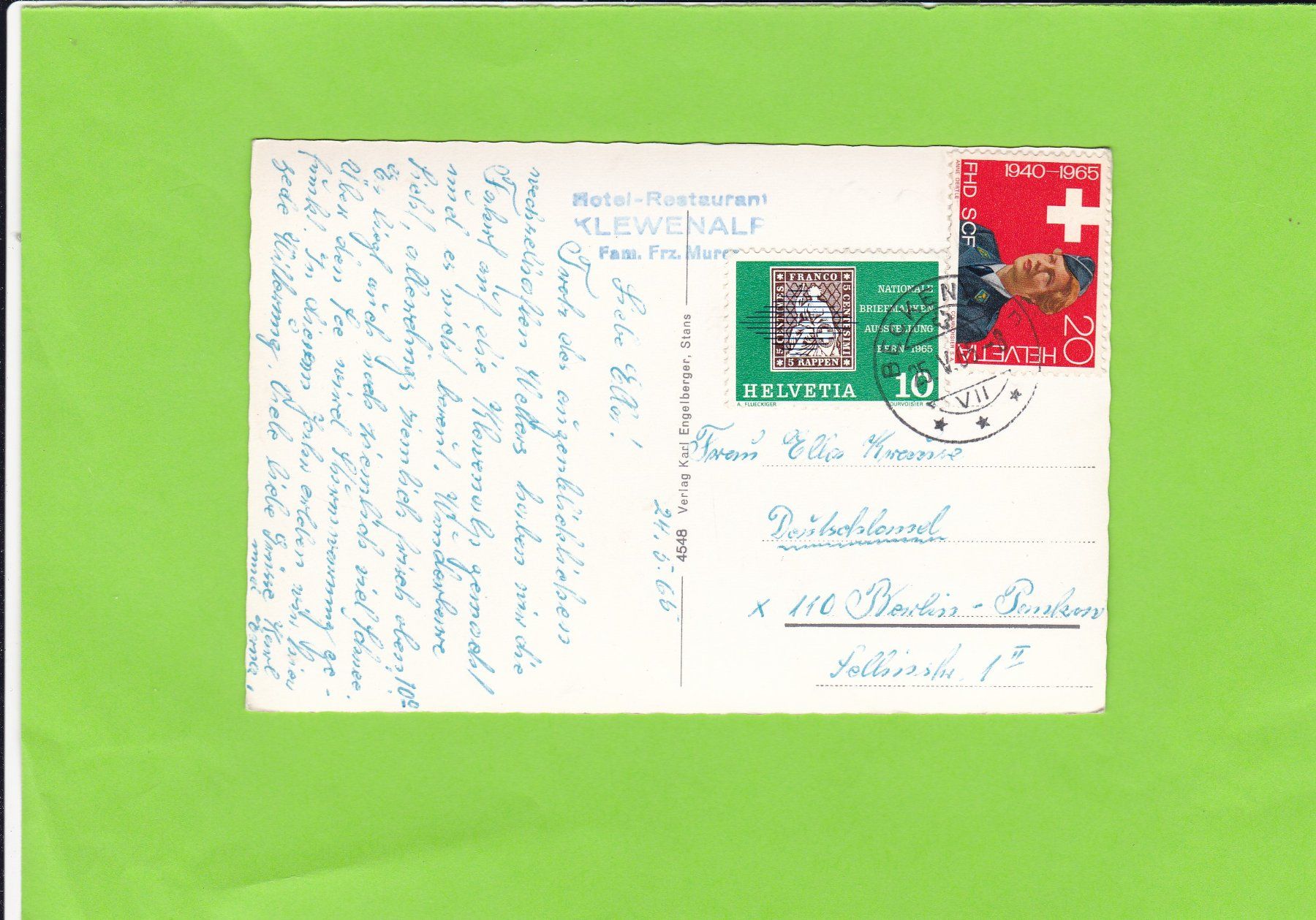 Cartoline postali: Luftseilbahn Beckenried-Klewenalp – Usato da St. Peterzell venduto da neckertal 1