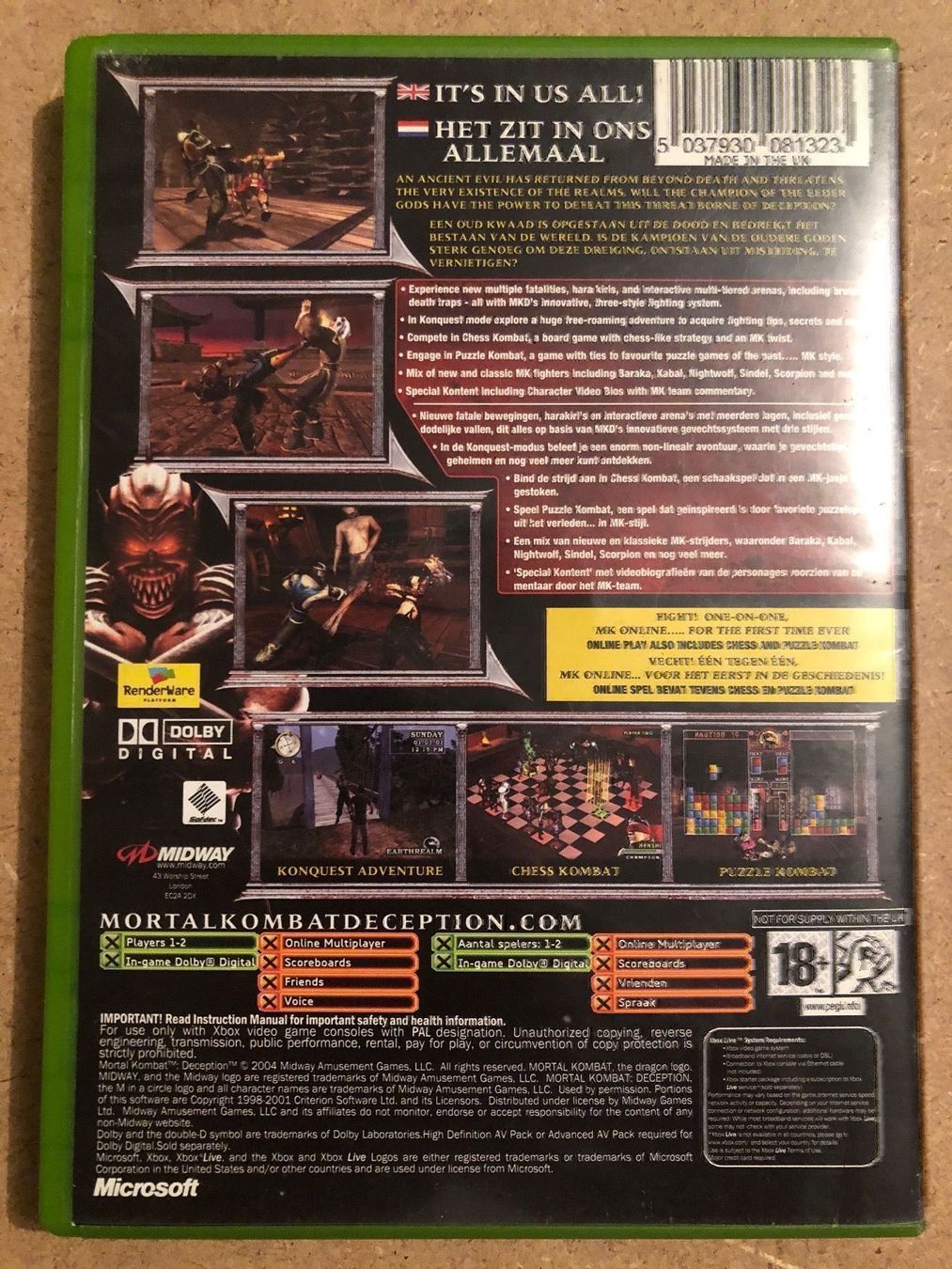 Jeux: Mortal Kombat Deception für Xbox – D'occasion à Kestenholz par Mad18 2