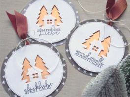 Stanzschablone Nr.53, Haus mit Tannen (für Sizzix geeignet)