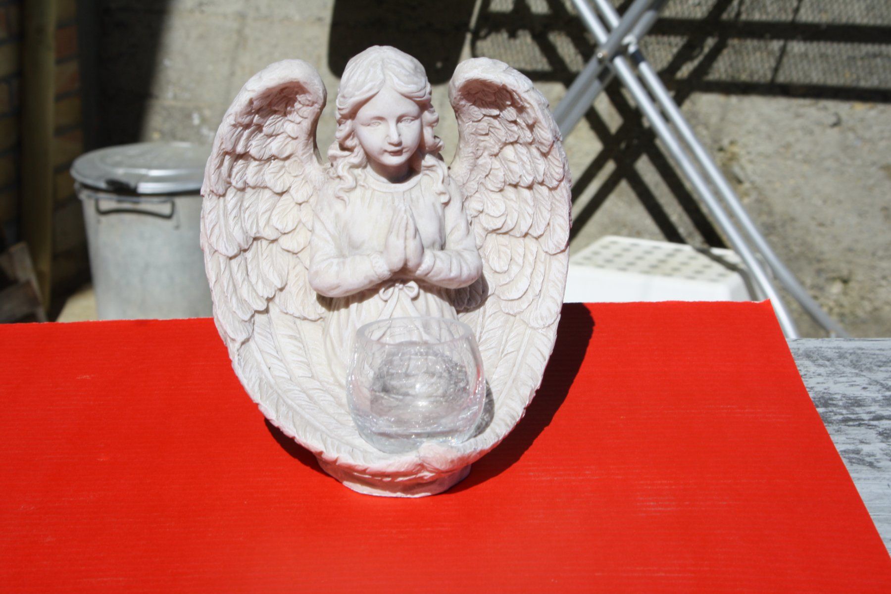 Statuette: ENGEL ENGELSFIGUR MIT TEELICHTGLAS – Usato da Wauwil venduto da Pneuedy 7