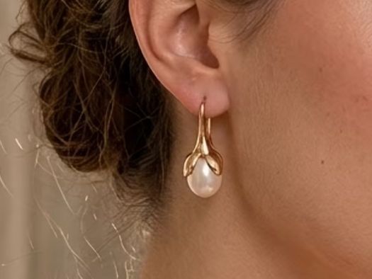 Boucles d'oreille: Luxus Elegante Ohrstecker  Kunstperlen Farbe: Gold – Neuf (Voir description) à Biel-Bienne par Roserosse13 6
