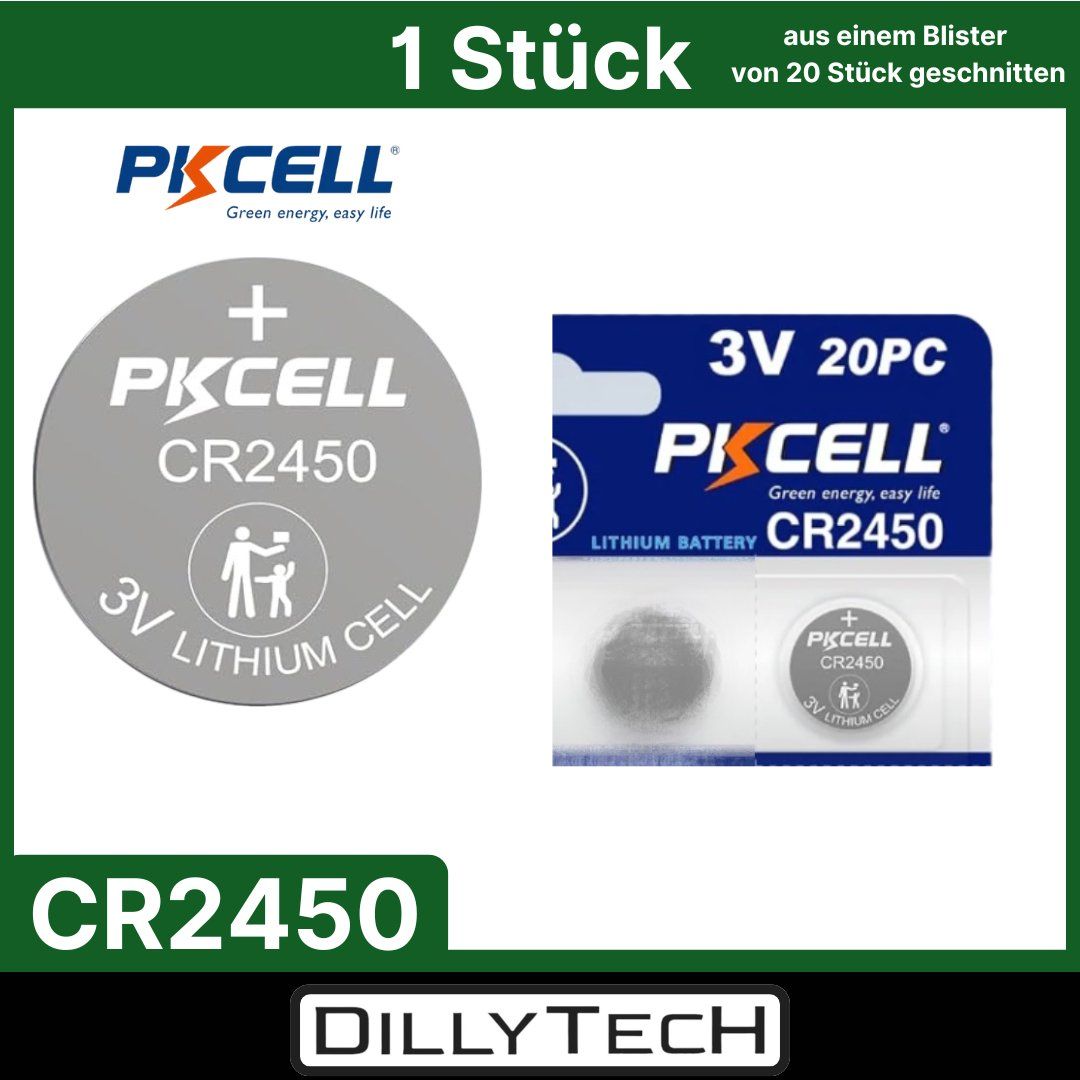 Caricatori & Batterie: PKCELL CR2450 Knopfzellenbatterie - 1 Stk. – Nuovo e nell'imballaggio originale da Meilen venduto da DillyTecH