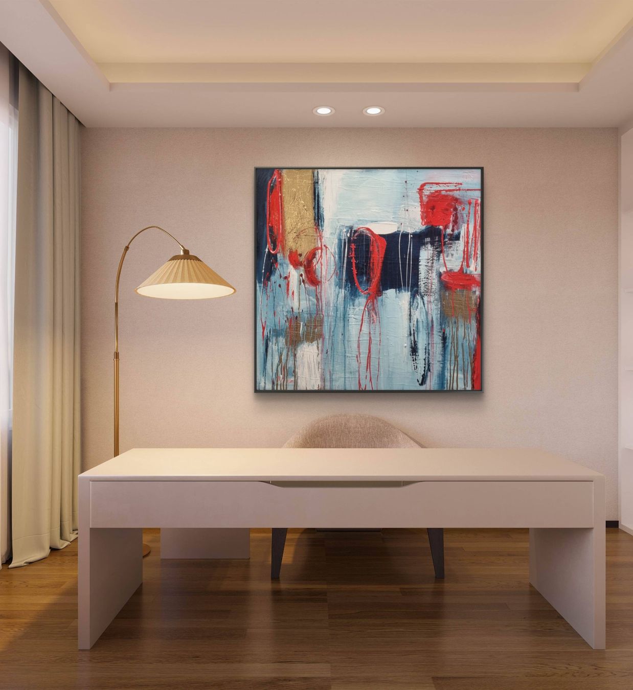 Gemälde: Originales abstraktes Bild 80x80cm mit Rahmen – Neu (gemäss Beschreibung) aus Urdorf von Contra8 3