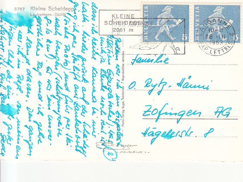 Cartoline postali: Lauberhornlift 1963 – Usato da Bürglen TG venduto da StampGraf 1
