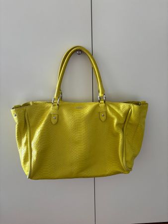 Damen Tasche JOOP Leder Schlangenprint Gelb guter Zustand