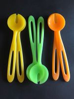 Besteck Salatbesteck Salatbestecke grün gelb orange 3 Stk