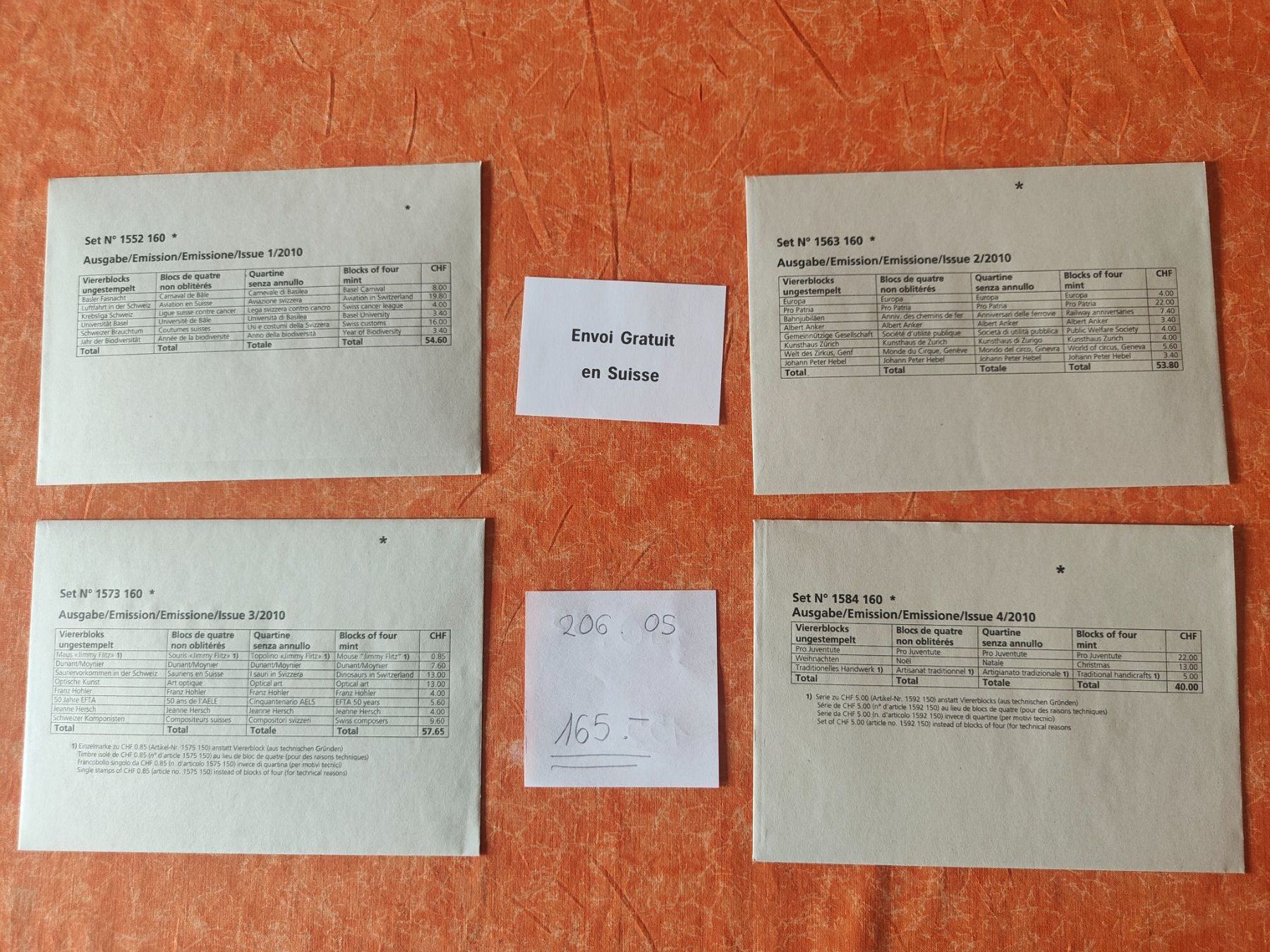 Tutti i francobolli: Timbres 2010 blocs de 4 non oblitérés – Nuovo e nell'imballaggio originale da Gryon venduto da Jessicaj87