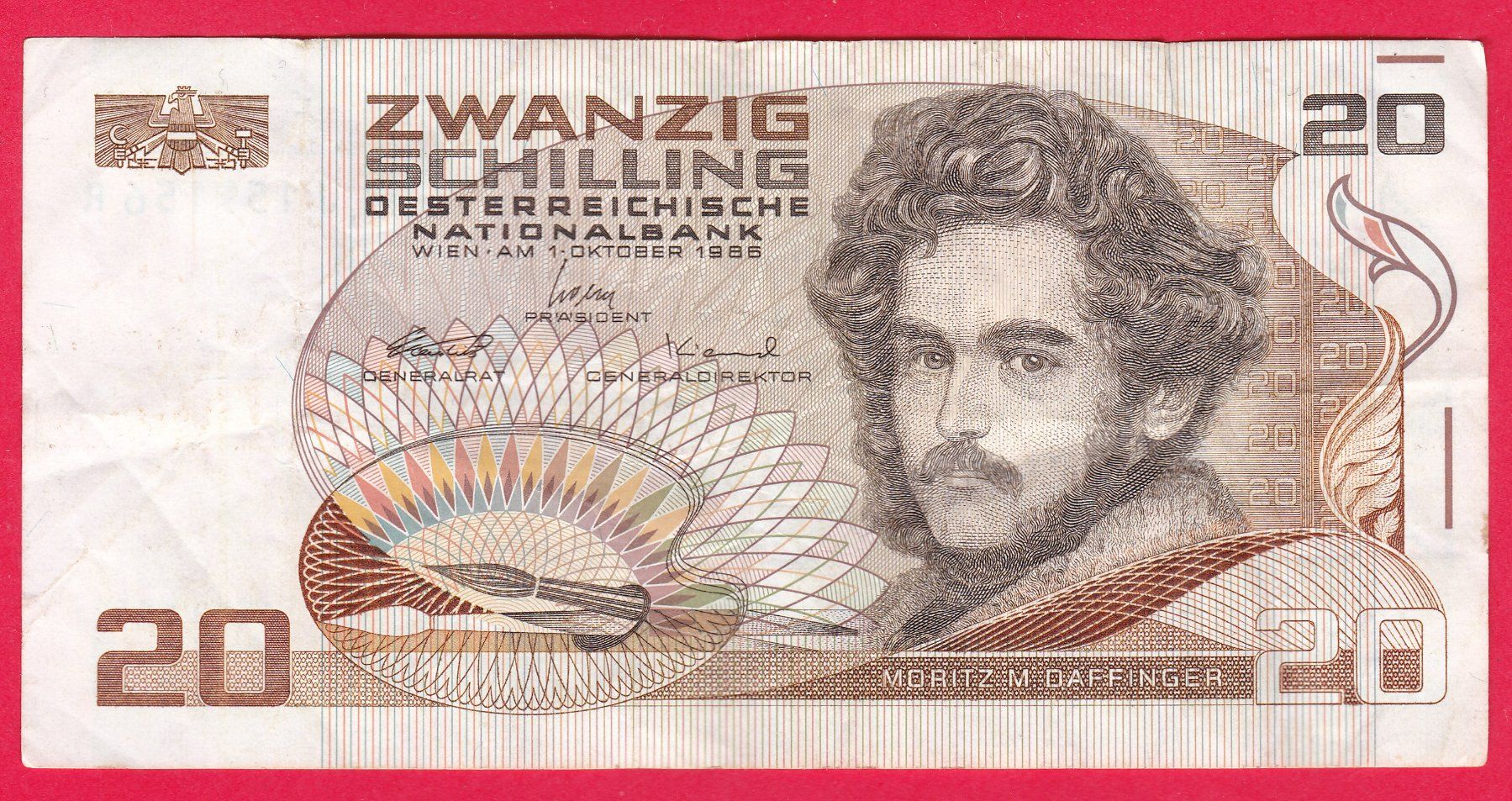 Banconote: 20 SCHILLING NOTE, 1.10.1985 – Usato da Oberrieden venduto da Gebirgsstelze