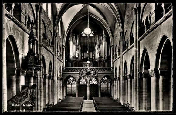 Cartes postales: Basel, Münster, Innenansicht mit Orgel – D'occasion à Berlin par bartko-reher
