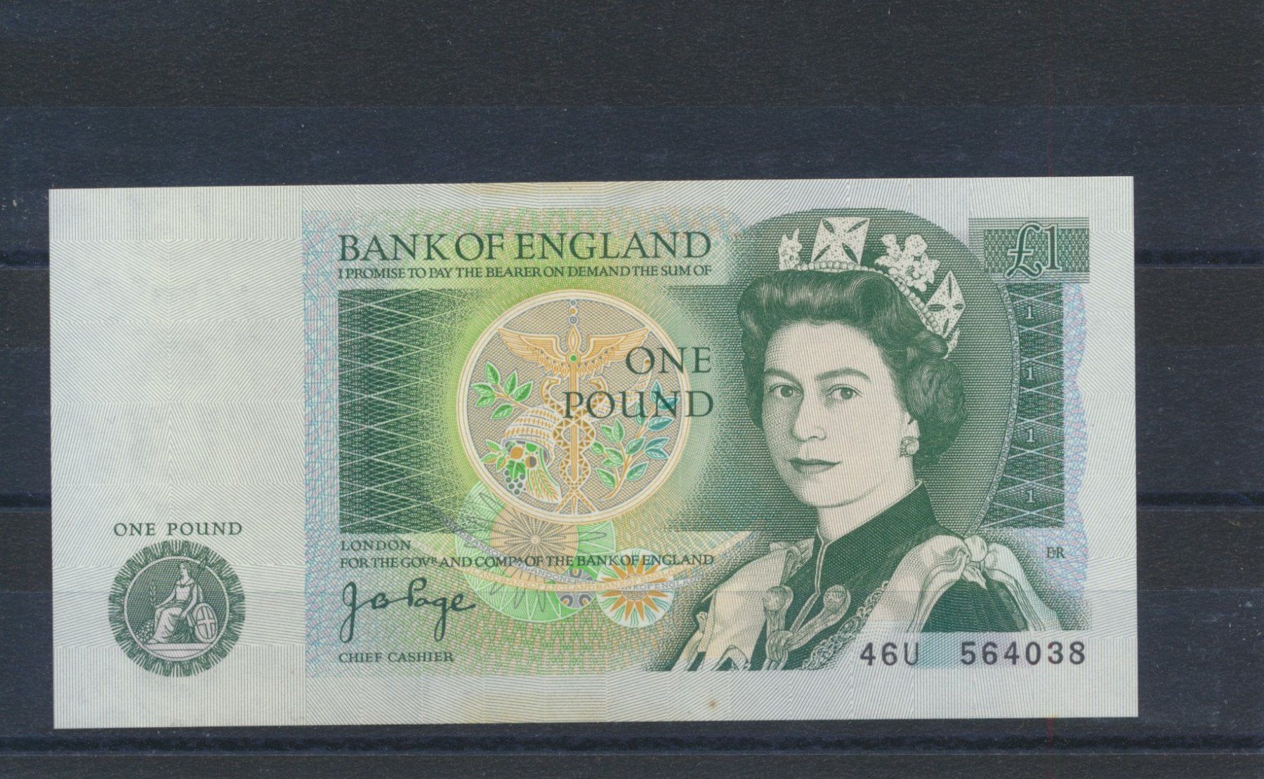 Banknoten: England, Banknote - 1 Pfund, bankfrisch – Neu (gemäss Beschreibung) aus Winterthur von Zupogeru