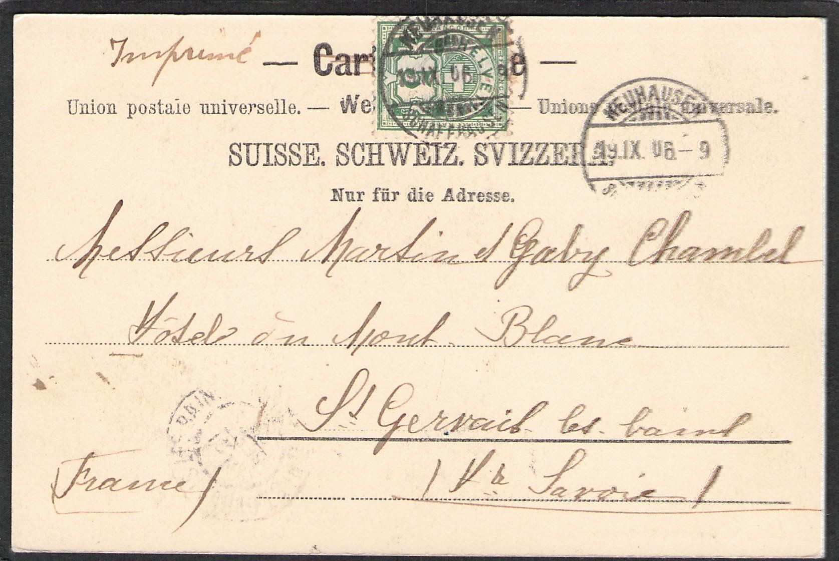 Cartoline postali: - Rheinfall , 1906 – Usato da Reichenburg venduto da Pipo-67 1