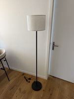 Floor Lamp with Fabric Shade, Black Stand, Like New