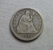 USA ++ 1/4 Dollar 1858 - Philadelphia, gute Erhaltung