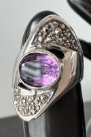 Vintage Silberring 925 mit Markasiten und Amethyst