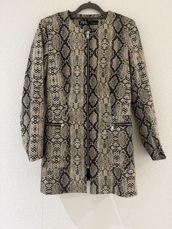 ZARA Damen Jacke Mantel Schlangenmuster Gr. M 