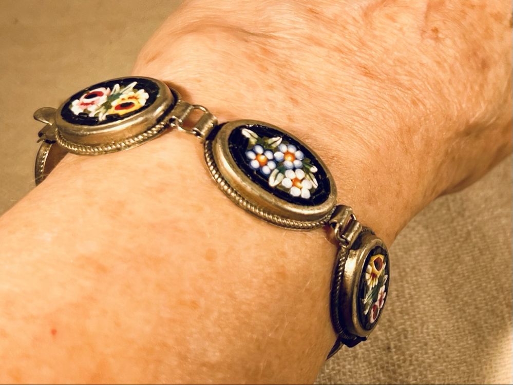 Bracelet Micro-mosaïque Doré, Fabriqué En Italie - Référence REF96915 - Occasion
