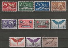 1923-30 : Serie Flugpost Nr. F3 - F13 : KP 710.--