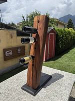 Portabottiglie con trave antica