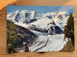 Morteratschgletscher mit Piz Palü und Bellavista - AK 1964