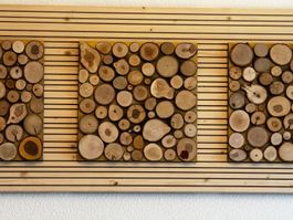 Bild aus Holzscheiben Holz