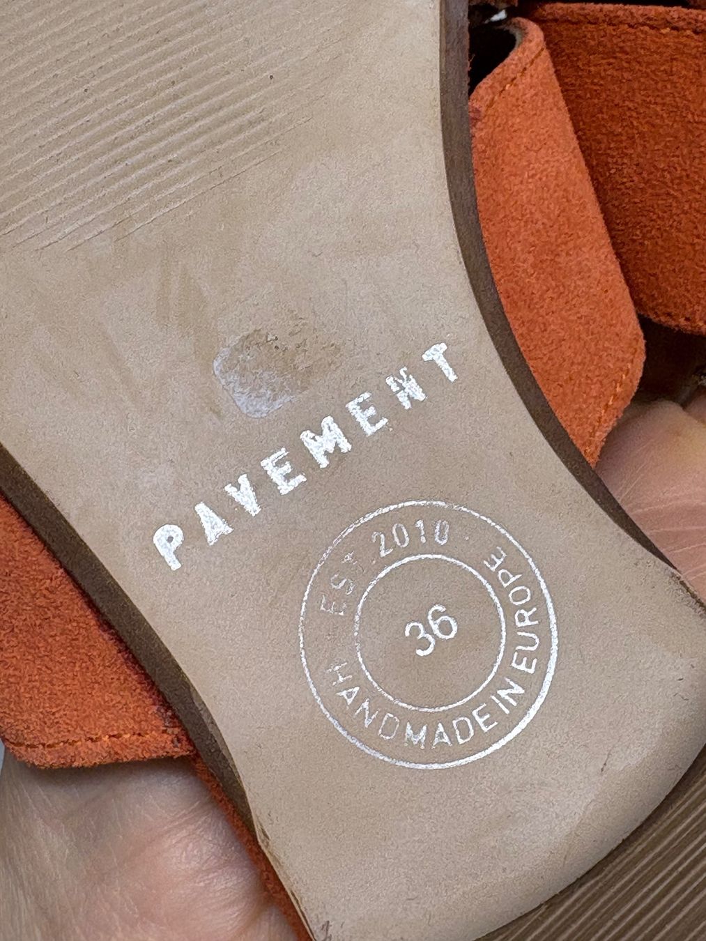 Scarpe da donna: Pavement Wildleder Sandalen orange Leder Gr. 36 – Nuovo (secondo la descrizione) da Regensdorf venduto da secondchancefashion 5