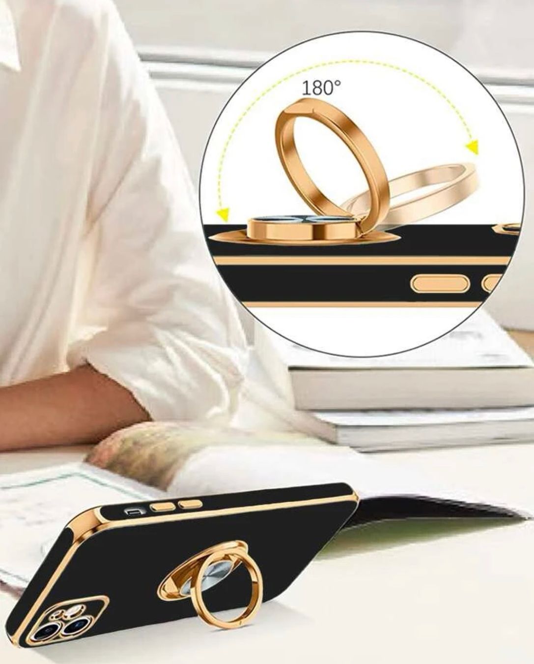 Apple Cover & Protezioni schermo: iPhone15 Pro Max Hülle Schwarz/Rosegold mit Ringhalter – Nuovo e nell'imballaggio originale da Rikon im Tösstal venduto da Alpenmutz 6