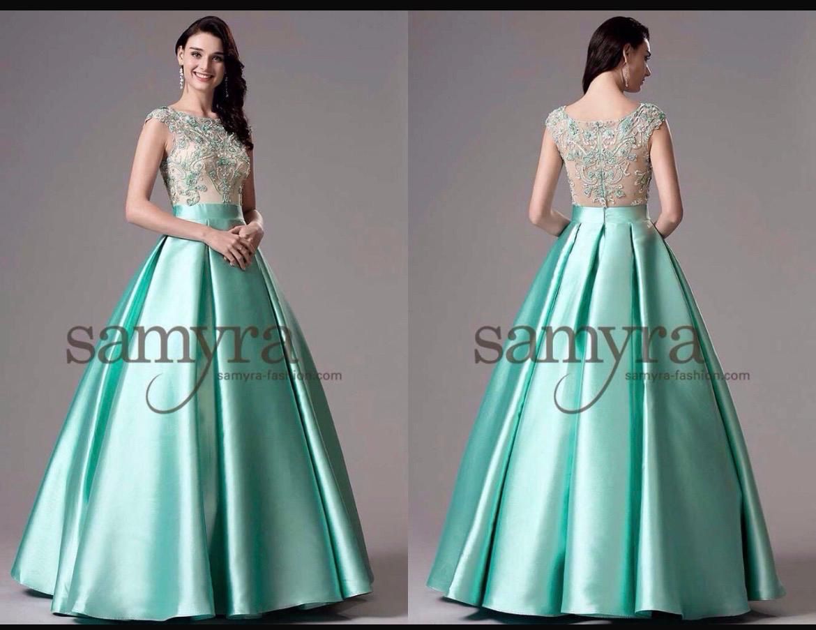 Kleider: Festliches Kleid mit Satin, hellblau, 38 – Neu (gemäss Beschreibung) aus Wangen ZH von Benihas