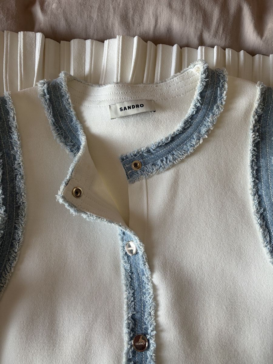 Sandro Robes: Robe Sandro blanche bord jean – Neuf (Voir description) à Payerne par Anohfi 2