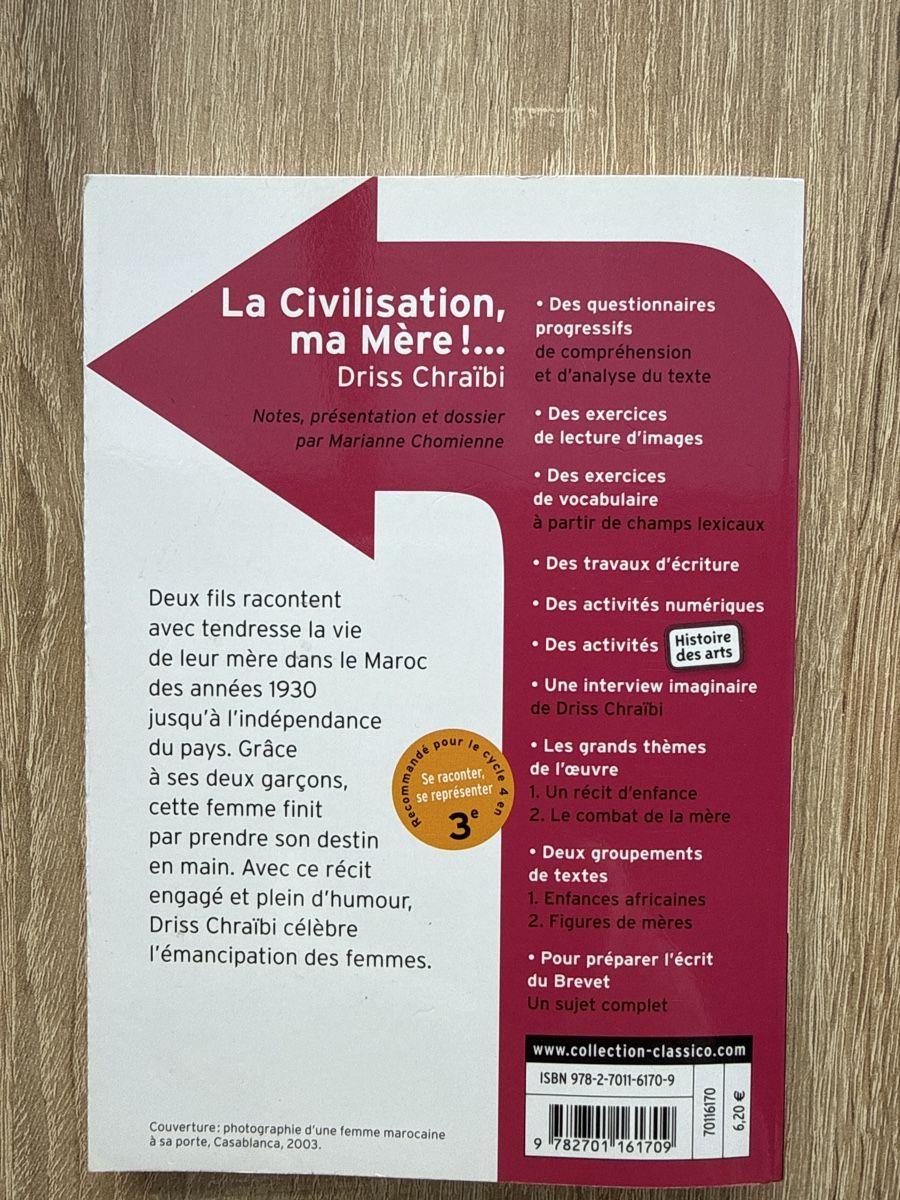 Libri: La Civilisation, ma Mère !... Driss Chraïbi - Classico – Nuovo (secondo la descrizione) da Granges VS venduto da Anila.r 1