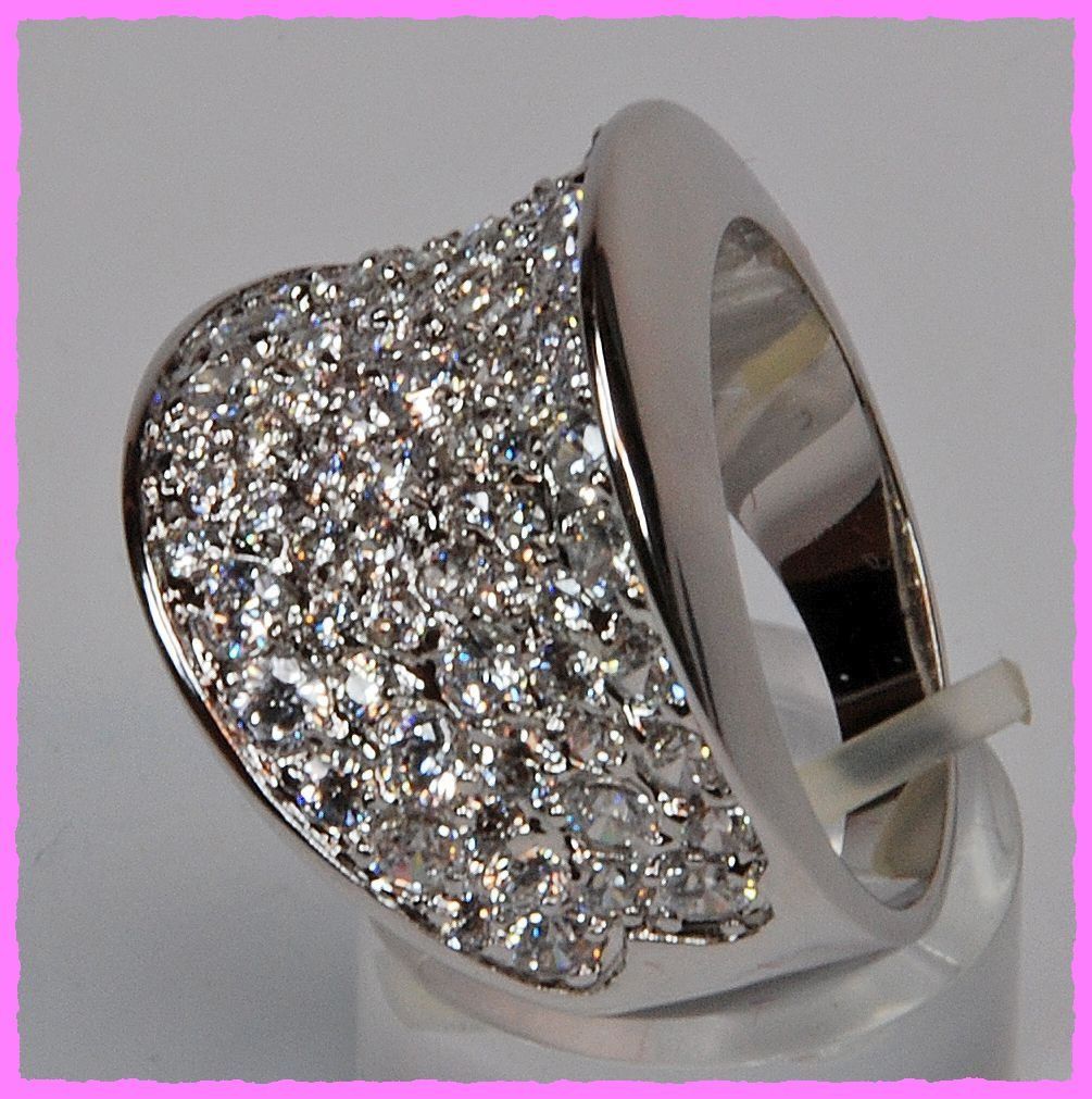 Anelli: Wow, grosser Ring mit Zirkonia – Nuovo e nell'imballaggio originale da Oberglatt ZH venduto da Diamond-Girl 2