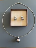 Luxus Perlen-Schmuckset mit Diamanten – 585/750 Weißgold –