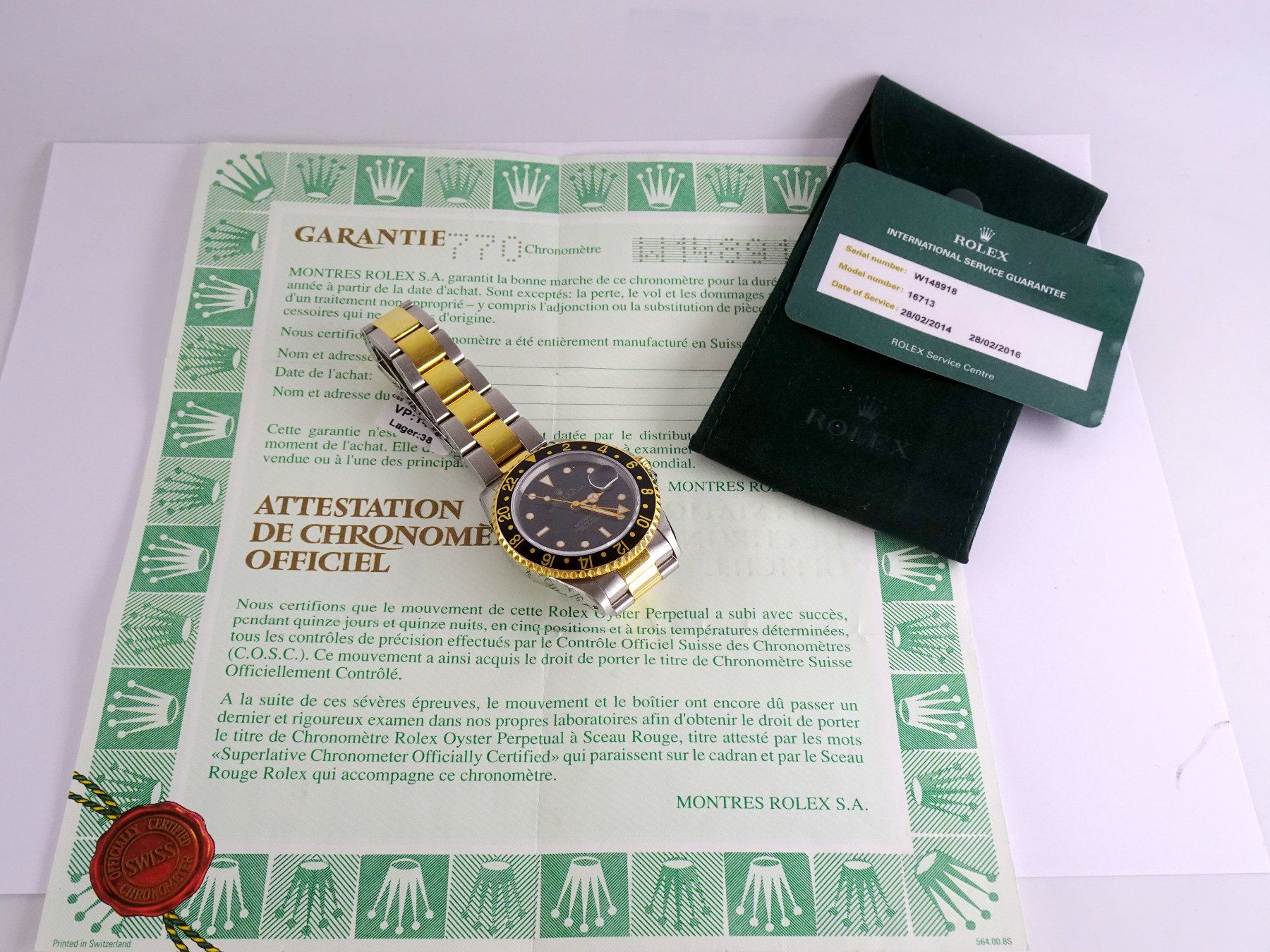 Rolex Orologi: ROLEX GMT MASTER II 18K/SS 1995 REF 16713 AUTOMATIK HERREN – Usato da Zürich venduto da SWISSTIMEARTS-AG 8