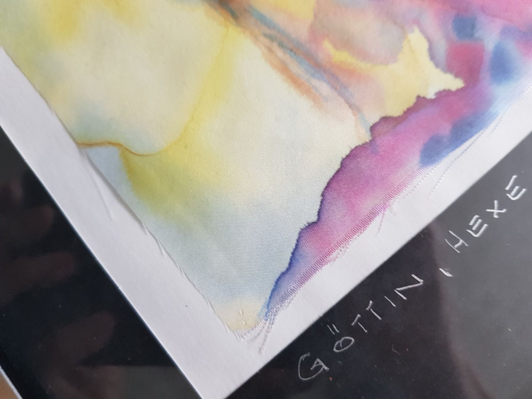 Dipinti: Aquarell auf Seide "Göttin, Hexe oder Engel?", signiert M.S. – Usato da Berneck venduto da heikodzint 4