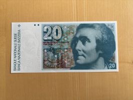 Schweizer 20 Franken Note Horace Benedict de Saussure