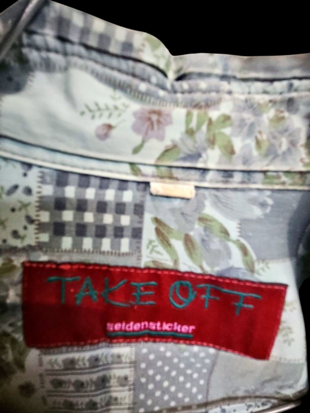 Chemises: TAKE OFF Patchwork Button-Down Hemd - Blau & Grau Blumenmust – D'occasion à Zug par vinokilo 4