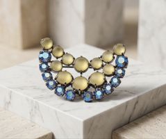 manfred Klein Factory 41 moon-glow &rhinestone brooch
