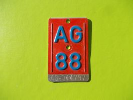 Velonummer / Fahrradnummer AG 88