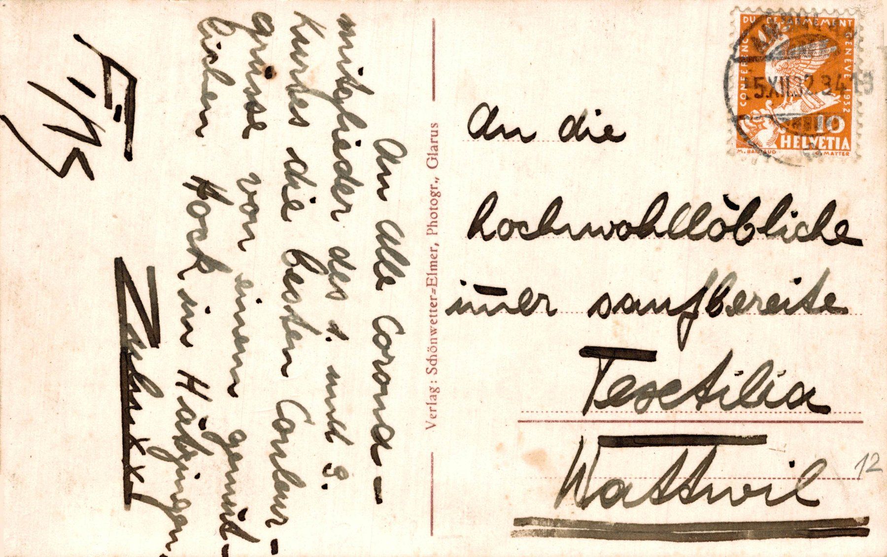 Cartoline postali: Hätzingen - Luchsingen – Usato da Bronschhofen venduto da Astore 1