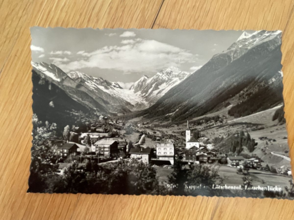 Cartoline postali: Ansichtskarte Kippel im Lötschental 1955  – Usato da Zürich venduto da Sansol79