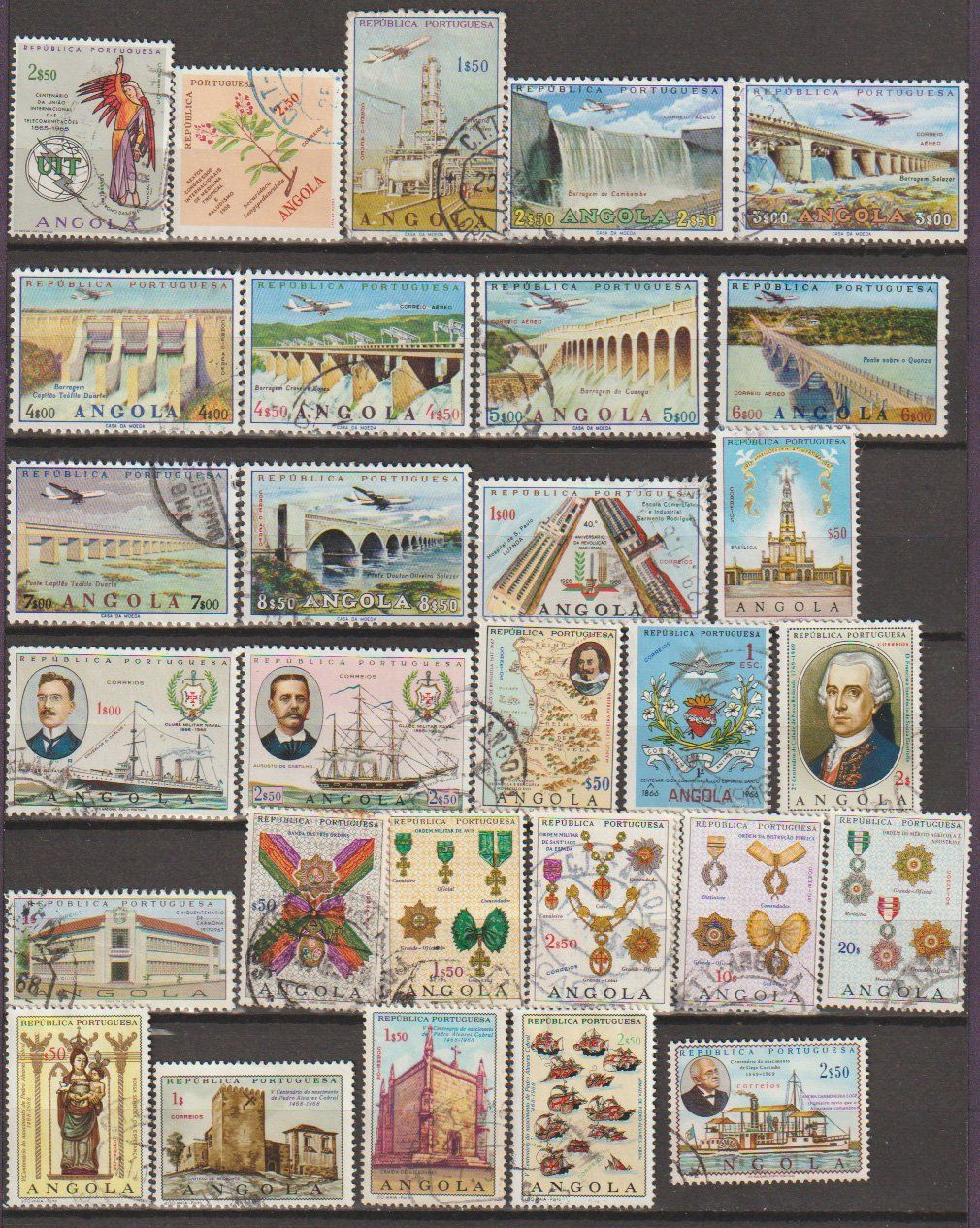 Alle Briefmarken: Timbre: Angola,  divers thèmes – Gebraucht aus Crans-Montana von kira56