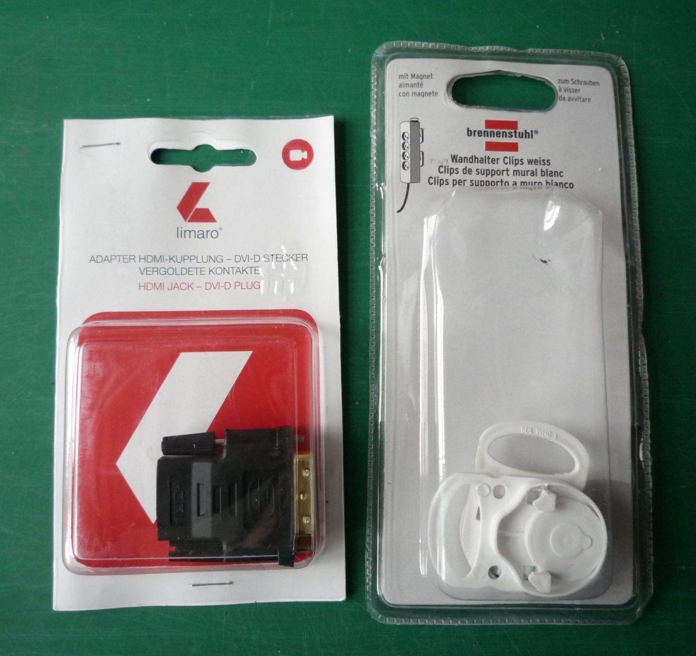 Unità & Adattatore: Adapter HDMI-Kupplung + Wandhalter Clips – Nuovo e nell'imballaggio originale da Rafz venduto da Sonnenblume305
