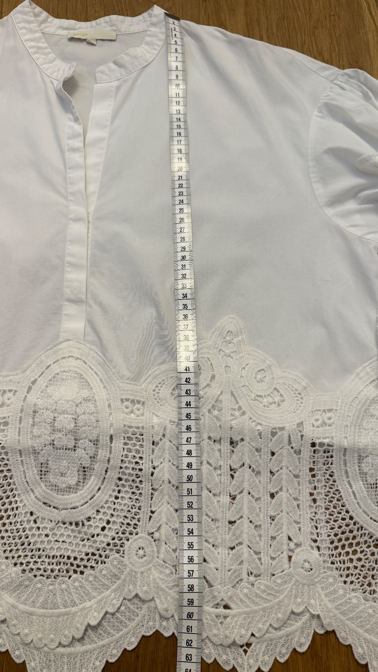 Maje Blusen: MAJE Hemd klassisch elegante Bluse weiss Baumwolle Spitze – Gebraucht aus Faulensee von Liebes_Kind_2019 4