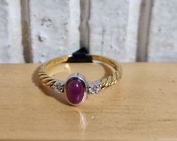 18k Goldring Rubin 750er Gold Grösse 53