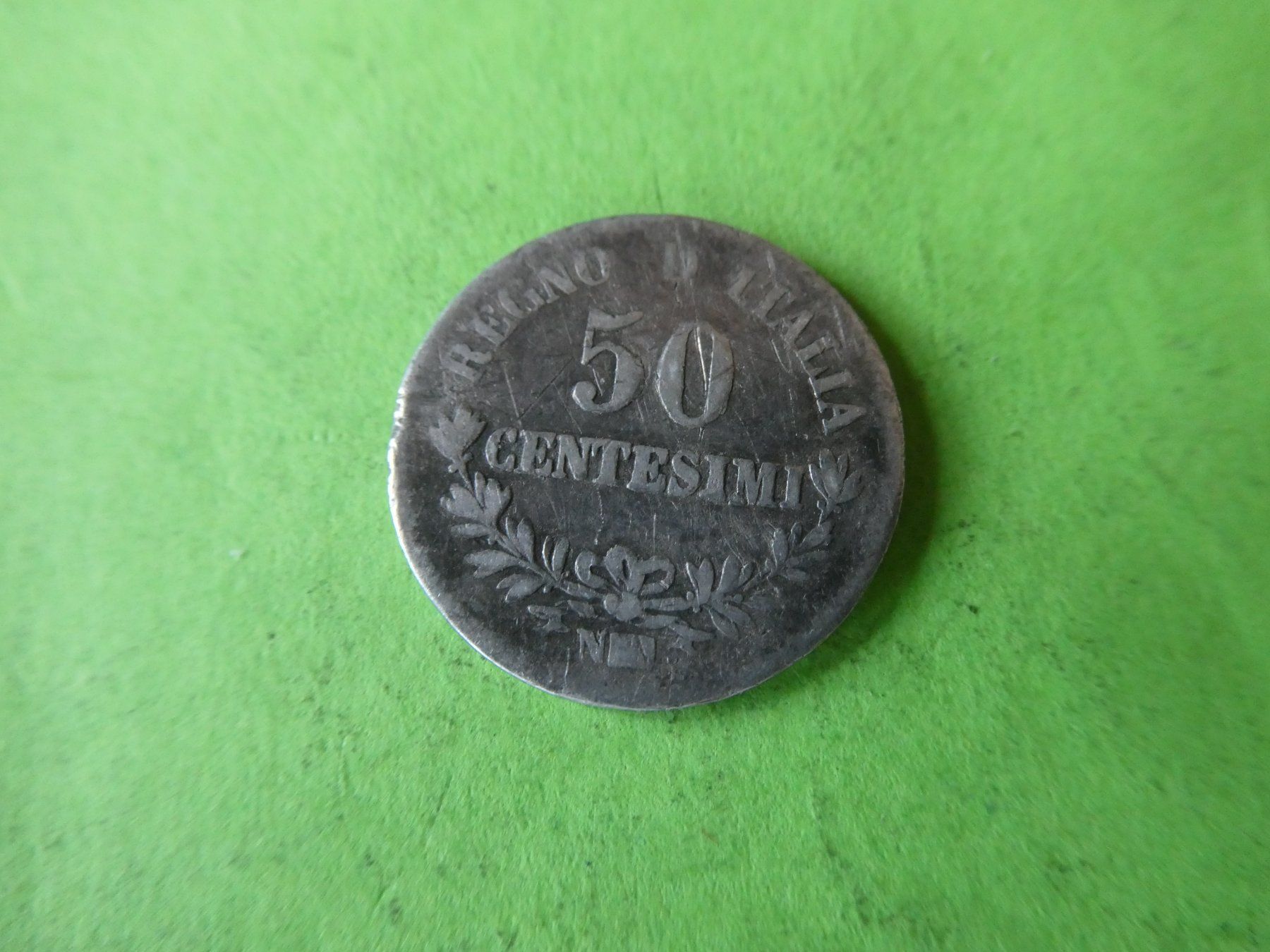 Alle Münzen: Italien 1863, 50 Centesimi - Silber – Gebraucht aus Hinterforst von Rohusri 1