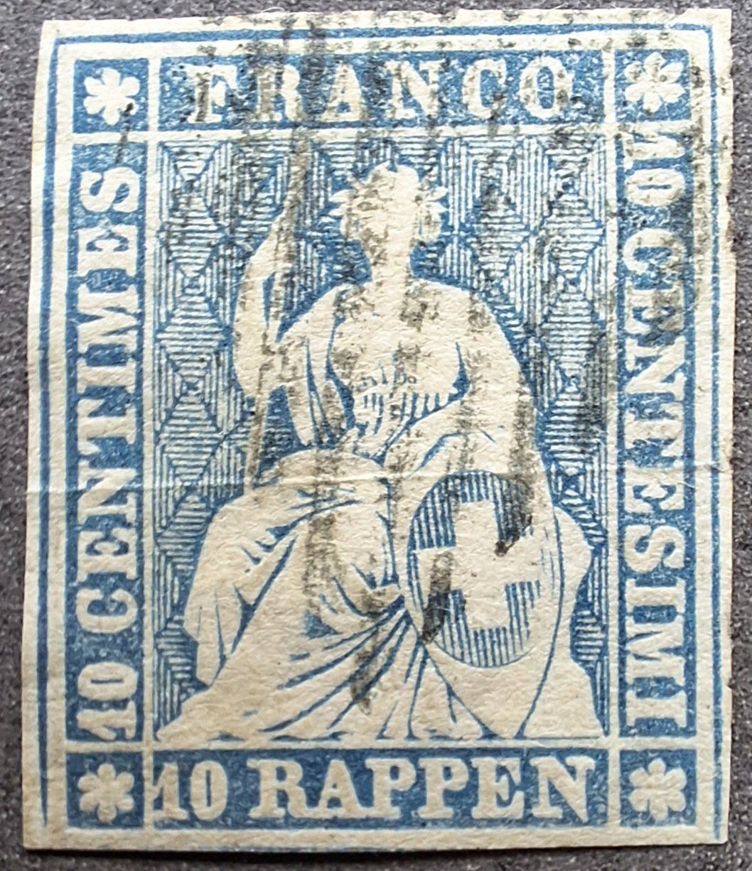 Tutti i francobolli: Strubel 23F mit Klein Attest Kat. 1300.- – Usato da Balgach venduto da SIMEON27