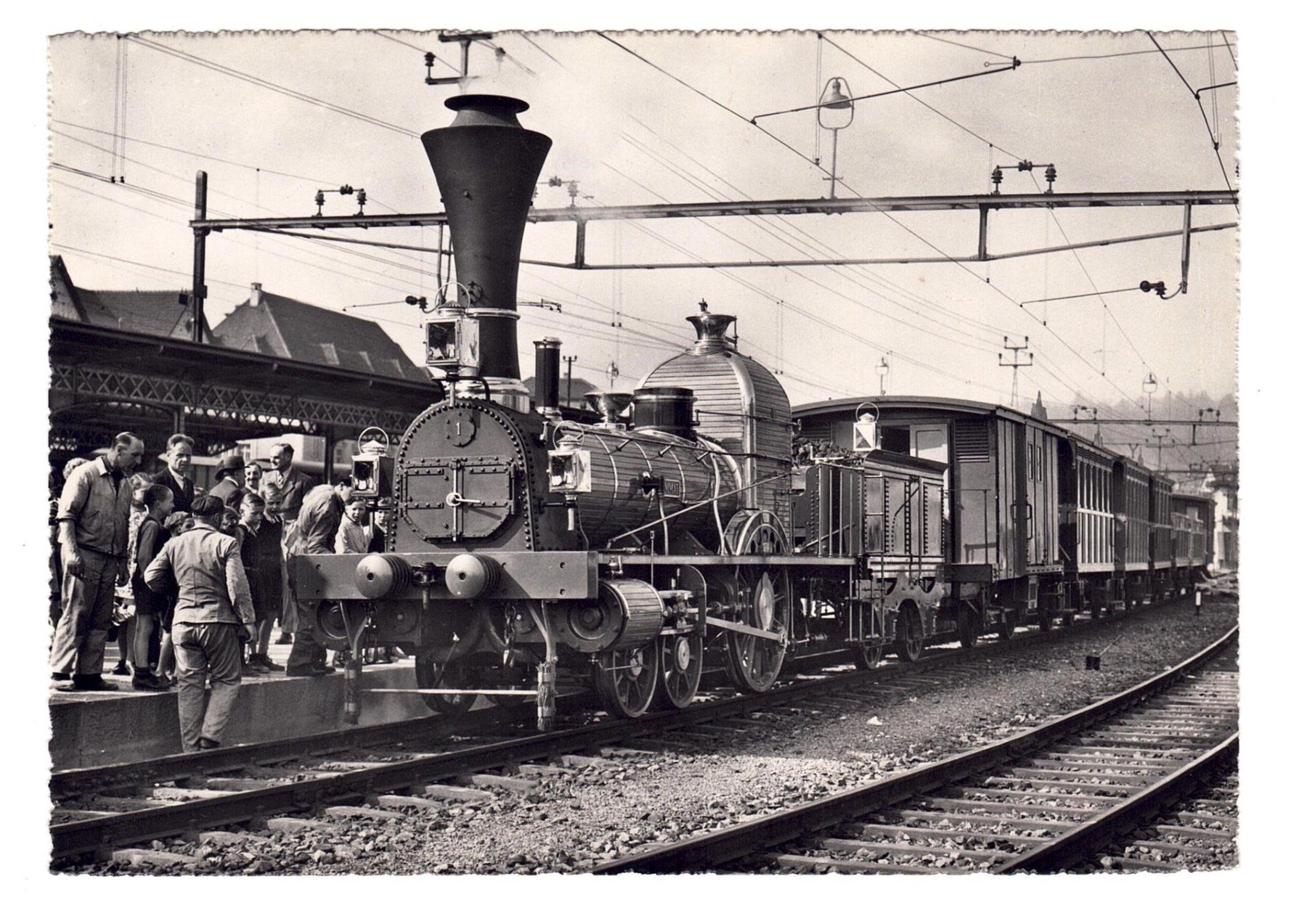 Cartes postales: Alte Ansichtskarte "Spanisch-Brötli-Bahn", 1847-1947 – D'occasion à Büetigen par philat