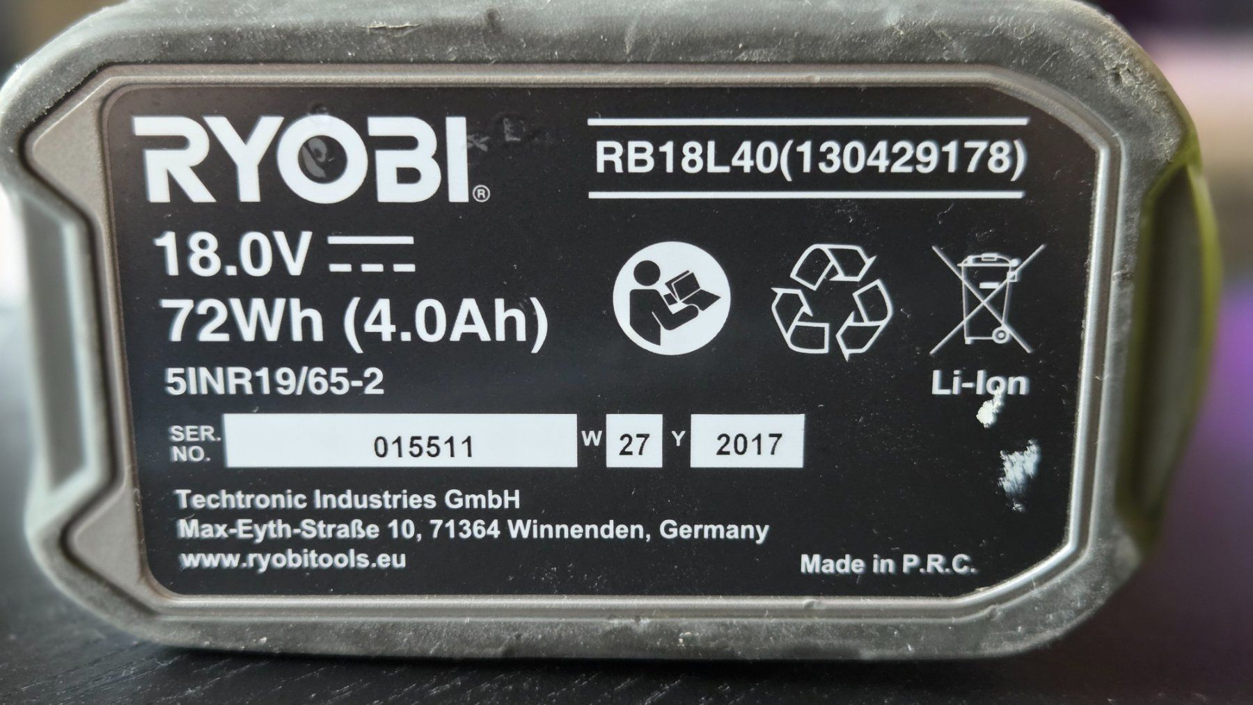 Ryobi Caricatori & Batterie: Ryobi ONE+ 18V Ladegerät mit 4.0Ah Lithium-Akku – Usato da Männedorf venduto da Zew_t75c 1