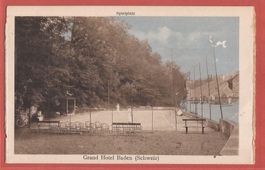 Baden - Tennisplatz bei Grand Hôtel an der Limmat - ca. 1915
